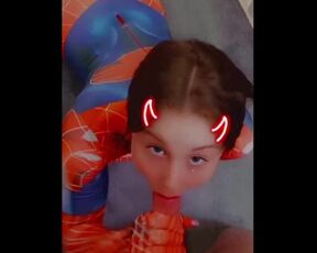 Spider Girl Gets A Facial!