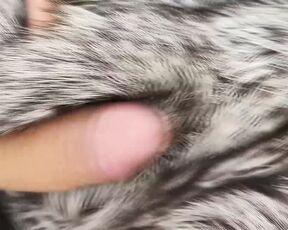 Teaser: Man found my fur coat, masturbate and cum on it!