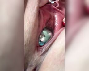 Huge kegel balls pushed out of pussy