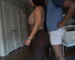 Big booty grinding dance in see through leggings