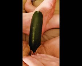 Sent hubby a video of me fucking a cucumber while away for the weekend