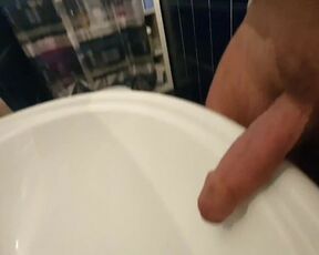 A good pee in the sink and a cock to suck