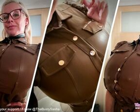 Some teasing in my new leather outfit! Can't wait to make a breast expansion video in this outfit!